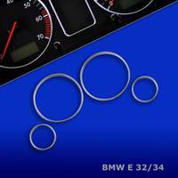 Вставки в панель приборов, хром, БМВ Е34 (BMW E34), комплект.