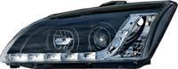 Для Ford Focus 2 (Форд Фокус 2) до 2008г.в. Тюнинг! Комплект альтернативной передней  оптики. Линзованная. Диодный габарит Devil Eyes. Черные.