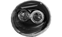 Для Фольксваген Битл 1998-2005 года VW New Beetle. Тюнинг! Комплект передней оптики. Черные. Ангельские глаза. 